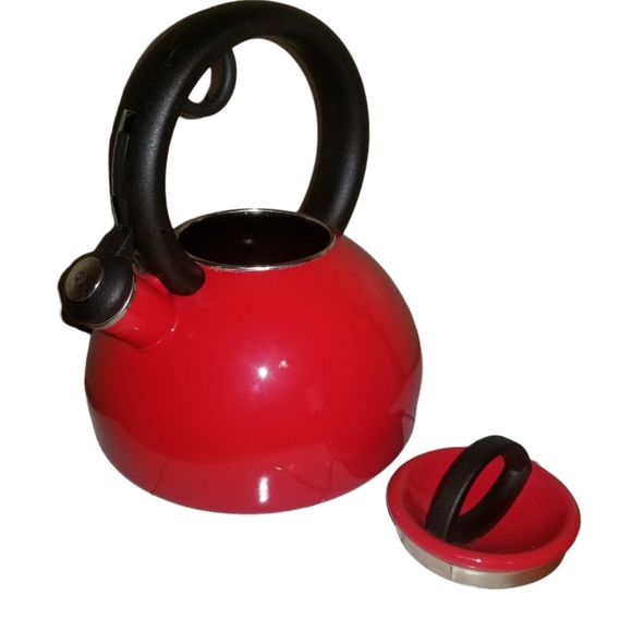 AIDEA 2.3 Quart Whistling Ceramic Tea Kettle For Stovetop, Red - Picture 2 of 4